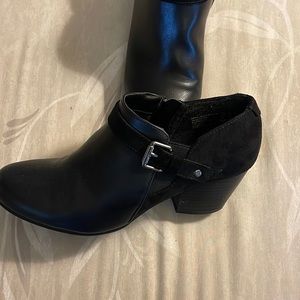Black American Eagle faux leather booties. Size 8